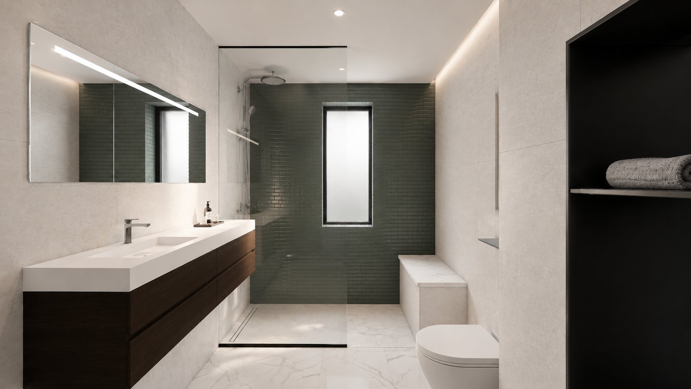 Woning D-N, Na: Badkamer